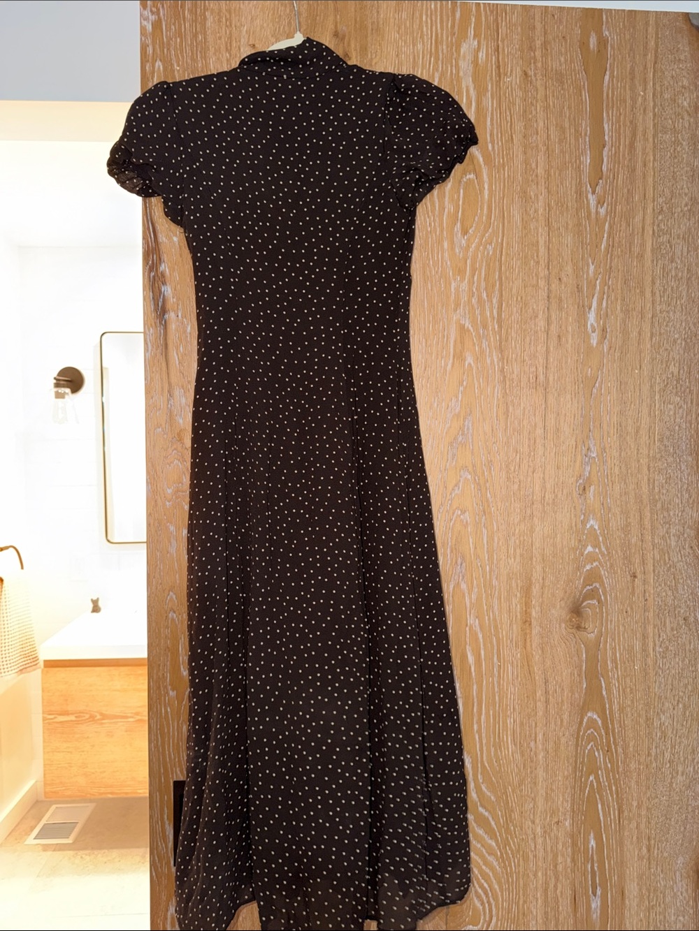 Reformation Black Polka Dot Midi Dress - Picture 3 of 6